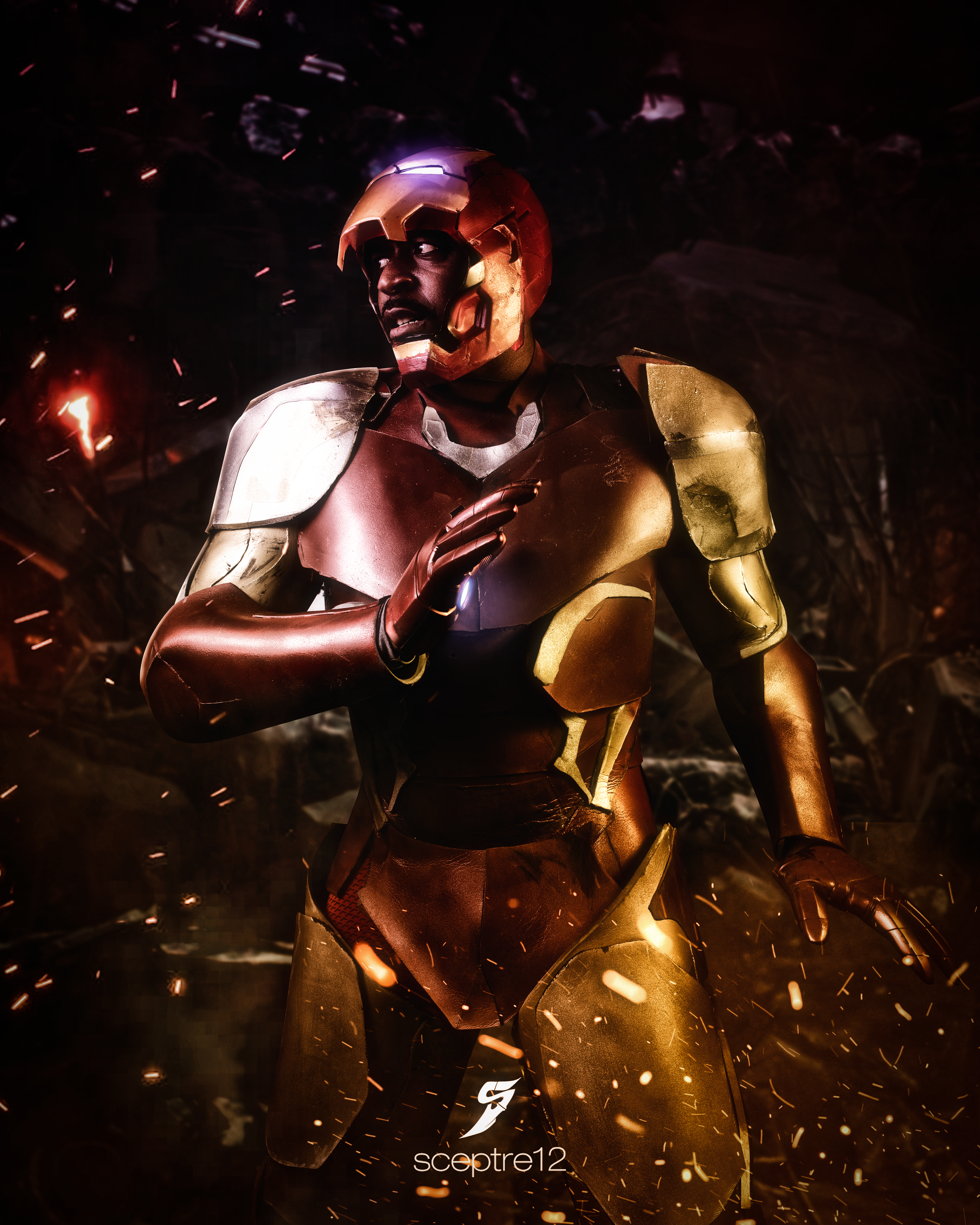 Iron Man black armour with explosion - edit by Sceptre12