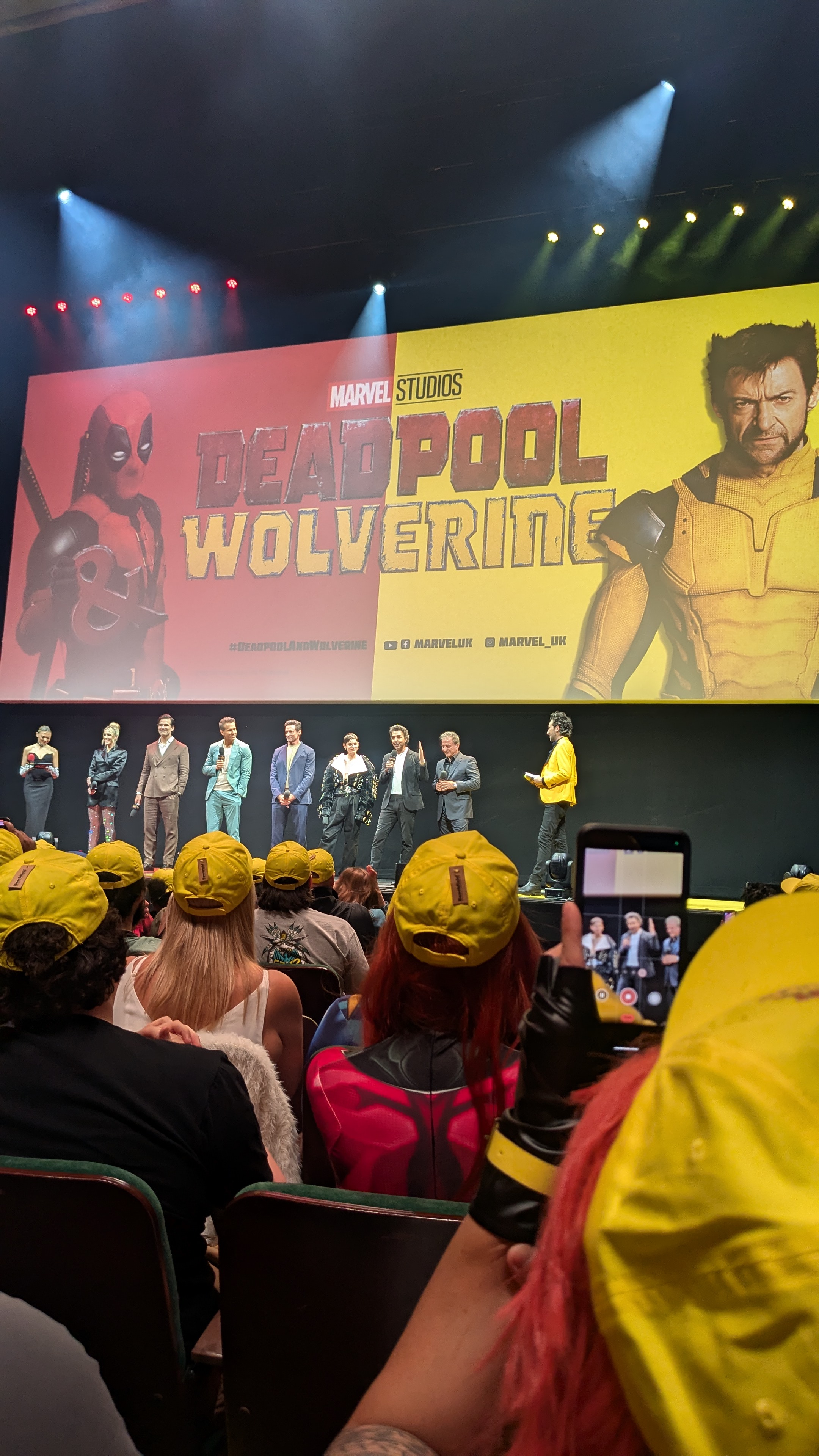 VIP view of cast panel at Deadpool & Wolverine premiere