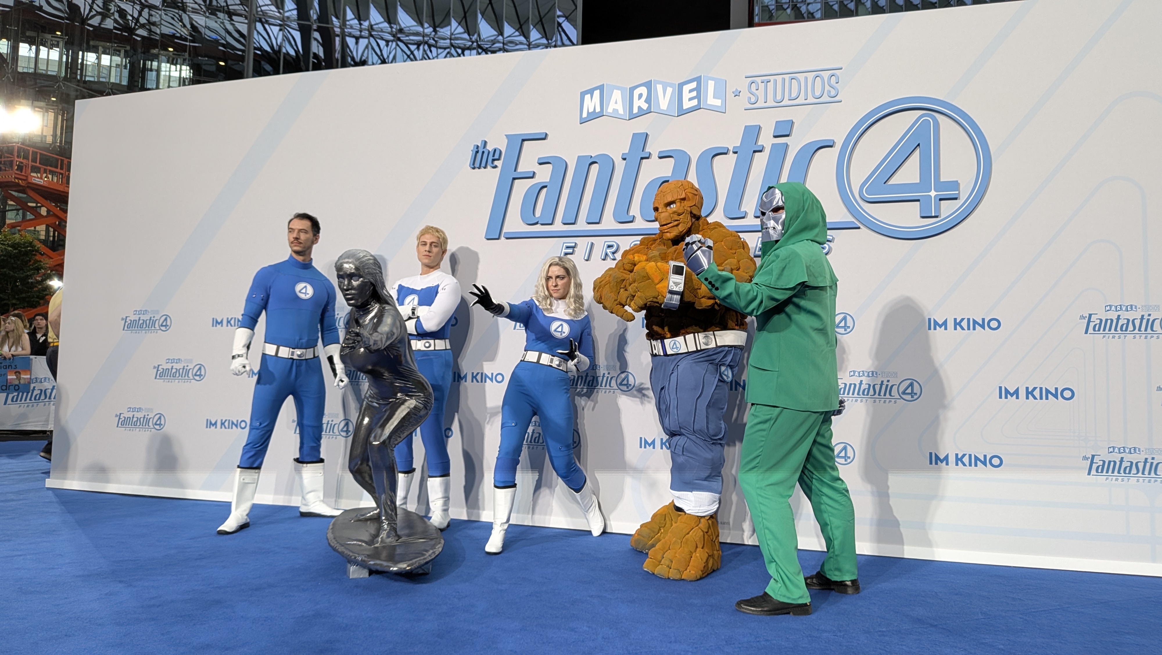 Cosplay group featuring Silver Surfer, Doctor Doom, and The Thing at F4 Berlin premiere